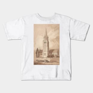 Douvres Church, Normandy by John Sell Cotman Kids T-Shirt